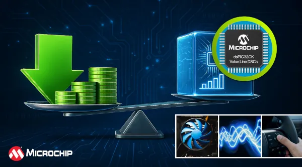 Microchip dsPIC33CK Value Line: DSC de alto rendimiento y bajo coste para control en tiempo real
